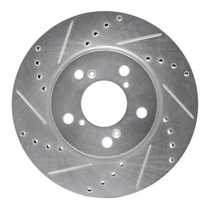 Honda Odyssey Brake Rotor (1) - Front Left - R1 Concepts - Drilled & Slotted - Silver - `05-`10 Honda Odyssey Brake Rotor (1) - Front Left - R1 Concepts - Drilled & Slotted - Silver - `05-`10